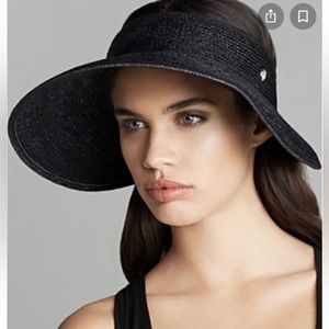 Helen Kaminski Mai Visor Hat in black packable style